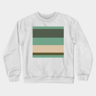 A lovely palette of Camo Green, Beige, Grey/Green, Oxley and Gunmetal stripes. Crewneck Sweatshirt